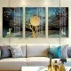 ست تابلوی گوزن و مهتاب T0055