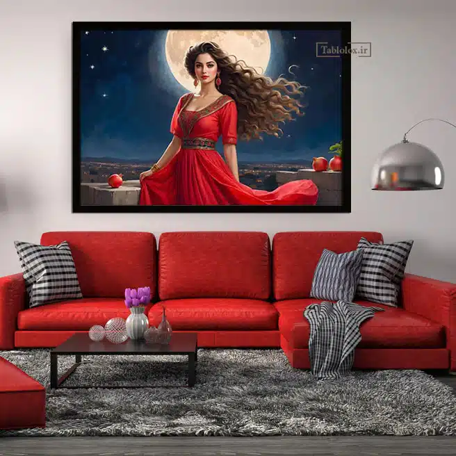 تابلو دختر و مهتاب T644